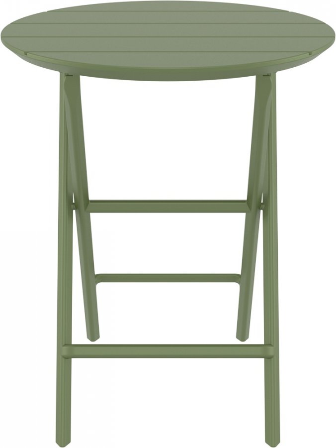 Стол пластиковый складной Helen Folding Table Ø60, оливковый, Ø600х740 мм