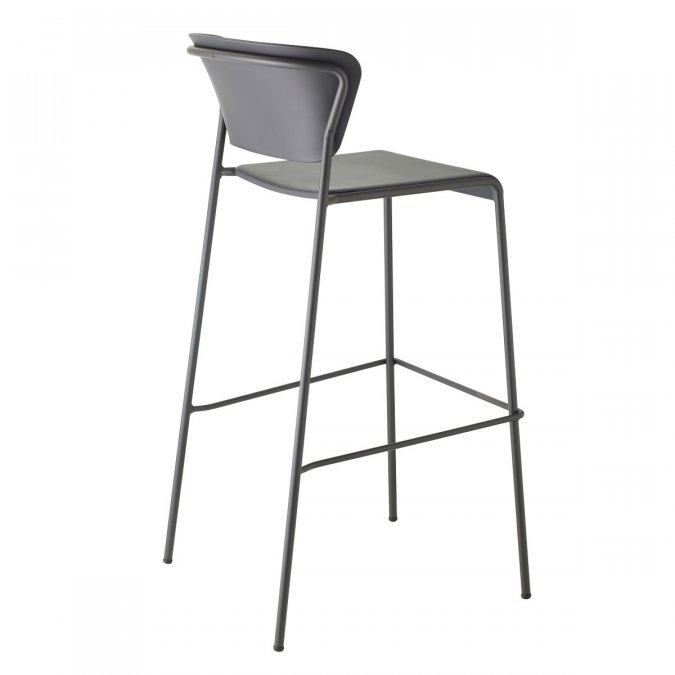 Стул пластиковый полубарный Scab Design Lisa Technopolymer Go Green антрацит