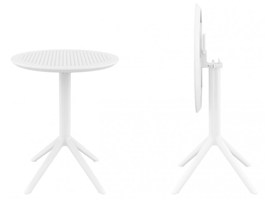 Стол пластиковый складной Sky Folding Table 60, белый, 600х740 мм