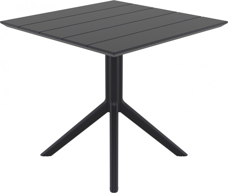 Стол пластиковый Paris Table 80, черный, 800х800х740 мм