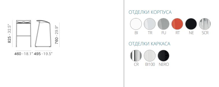 Табурет прозрачный барный PEDRALI Arod серый