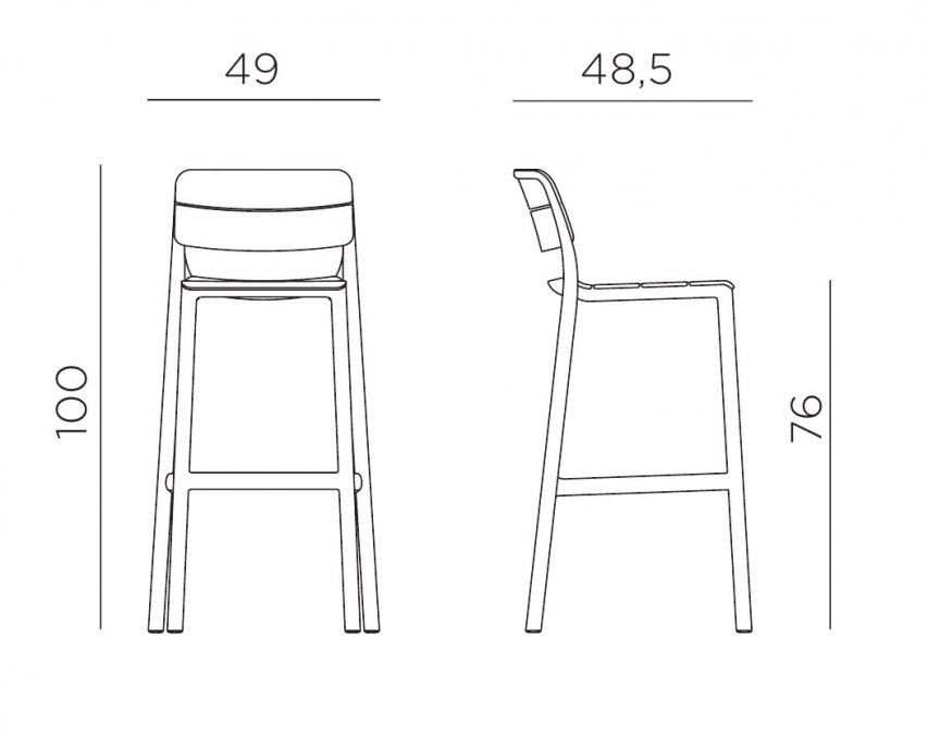 Стул пластиковый барный Nardi Cassia Stool бежевый