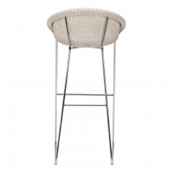 Кресло барное плетеное JANUS et Cie Gigi II полированный стальной, пергаментный