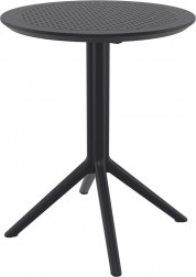Стол пластиковый складной Sky Folding Table Ø60, черный, Ø600х740 мм