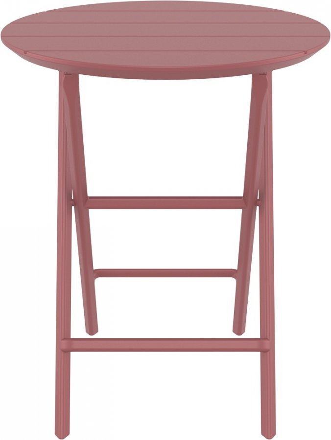 Стол пластиковый складной Helen Folding Table Ø60, марсала, Ø600х740 мм