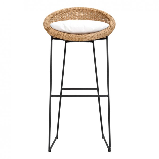 Кресло барное плетеное JANUS et Cie Gigi II черный, кленовый