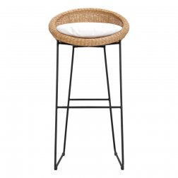 Кресло барное плетеное JANUS et Cie Gigi II черный, кленовый