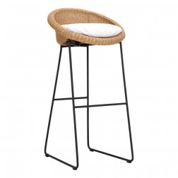Кресло барное плетеное JANUS et Cie Gigi II черный, кленовый