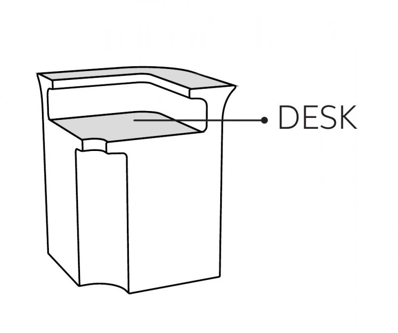 Столешница стальная для барной стойки Break Corner Desk