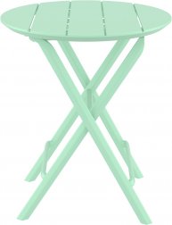Стол пластиковый складной Helen Folding Table Ø60, опаловый зеленый, Ø600х740 мм