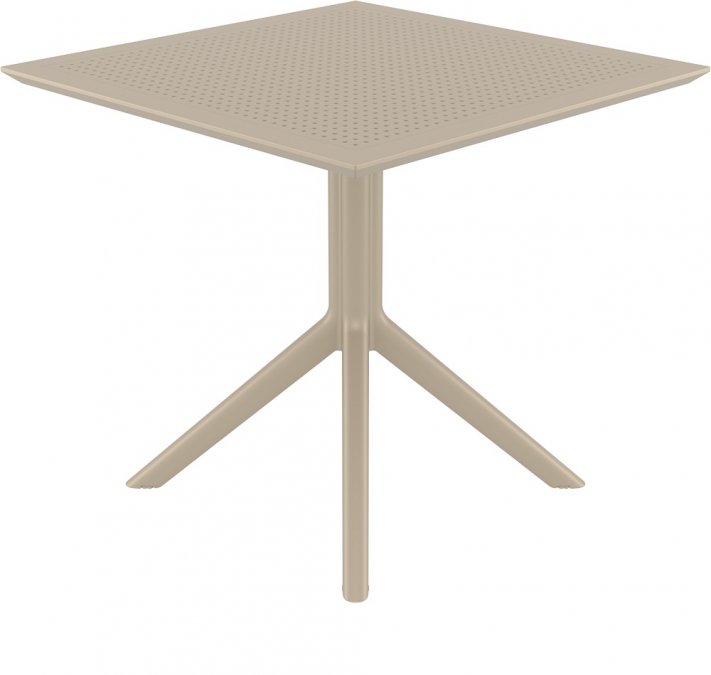 Стол пластиковый Sky Table 80, бежевый, 800х800х740 мм
