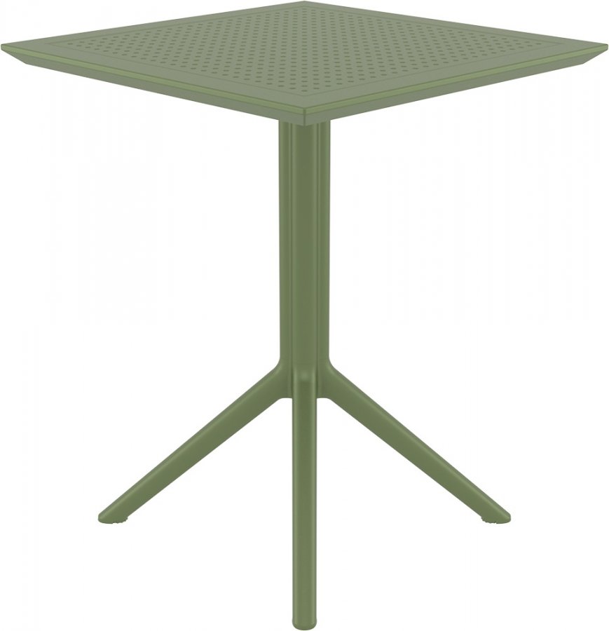 Стол пластиковый складной Sky Folding Table 60, оливковый, 600х600х740 мм