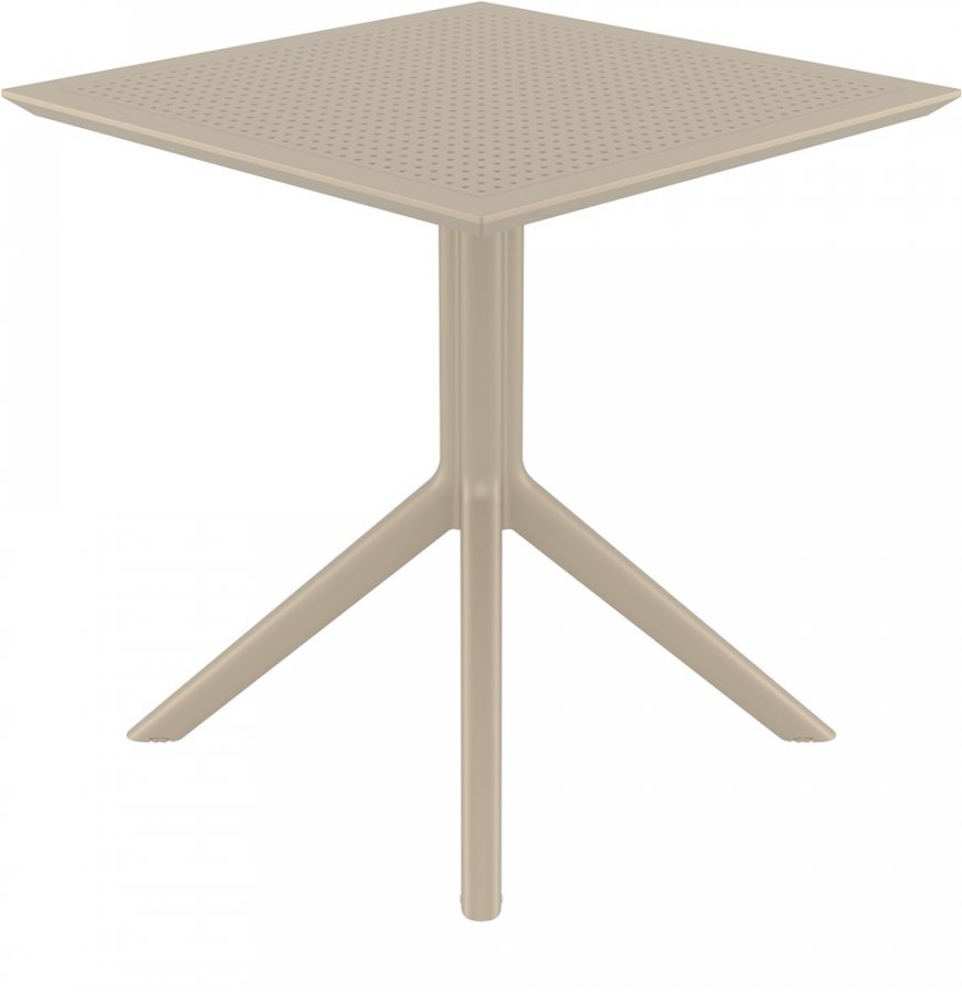 Стол пластиковый Sky Table 70, бежевый, 700х700х740 мм