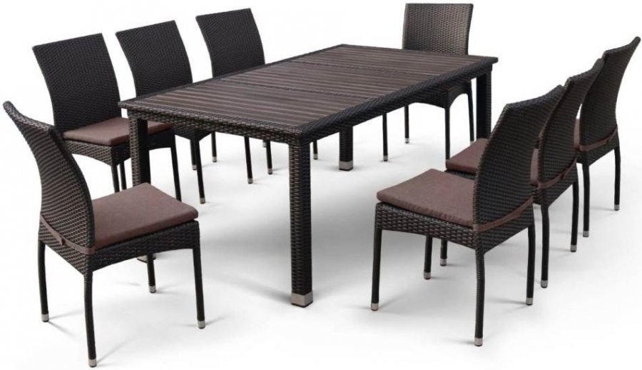 Комплект плетеной мебели T347/Y380A-W53 Brown 8PC