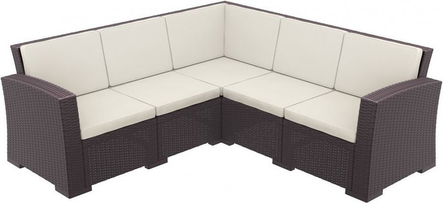Диван пластиковый плетеный угловой с подушками Monaco Lounge Corner