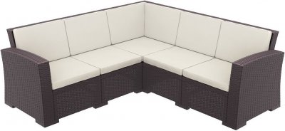 Monaco Lounge Corner Диван пластиковый плетеный угловой с подушками