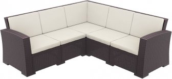 Диван пластиковый плетеный угловой с подушками Monaco Lounge Corner