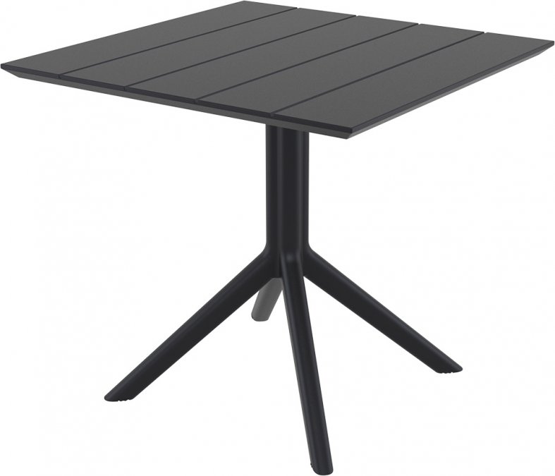 Стол пластиковый Paris Table 80, черный, 800х800х740 мм