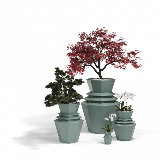 Кашпо пластиковое Origami Hinoki Basic
