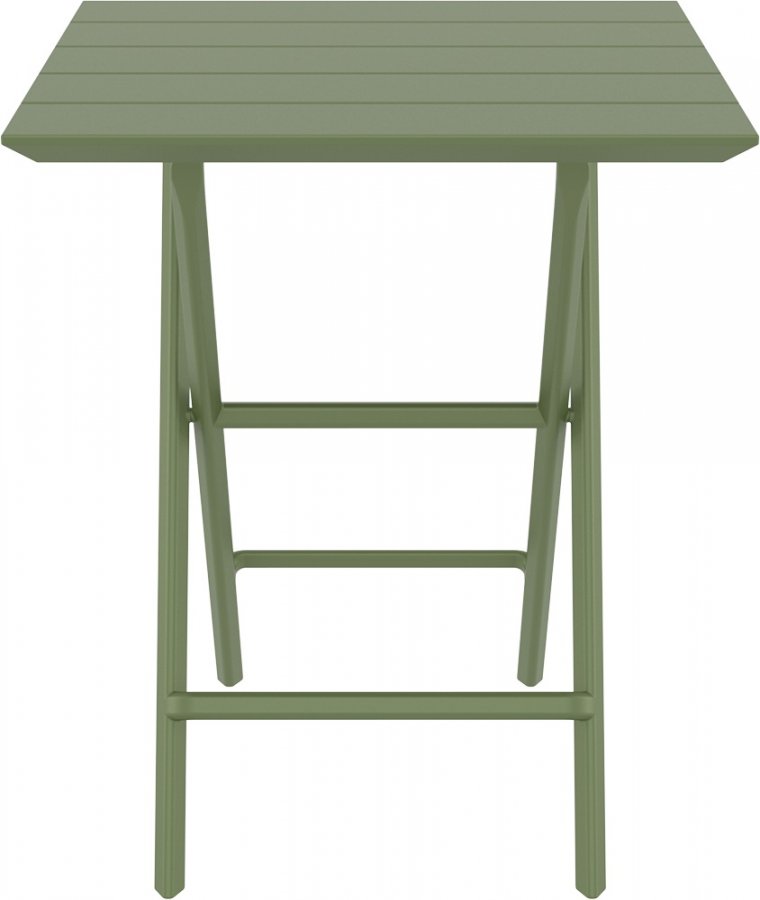 Стол пластиковый складной Helen Folding Table 60, оливковый, 600х600х740 мм