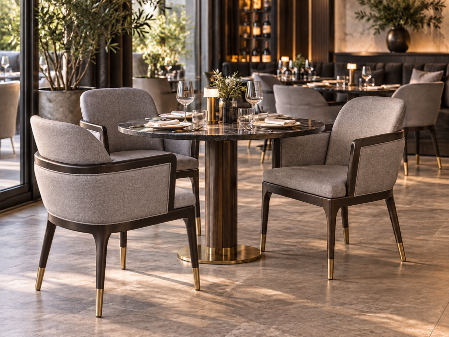 Кресло деревянное с обивкой Elegance