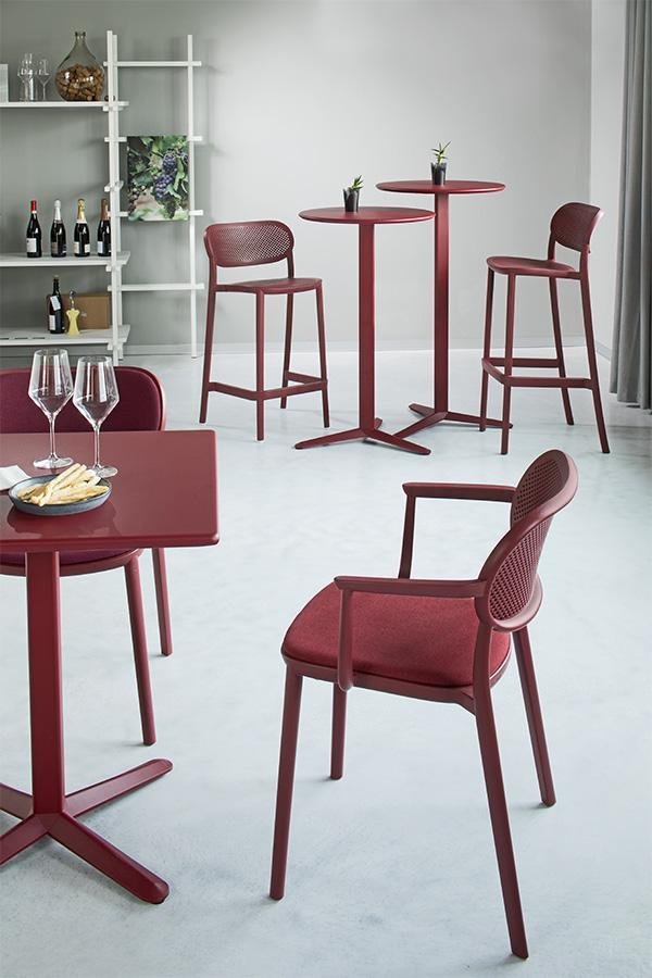 Стул пластиковый барный Gaber Nuta Stool 78 бордовый