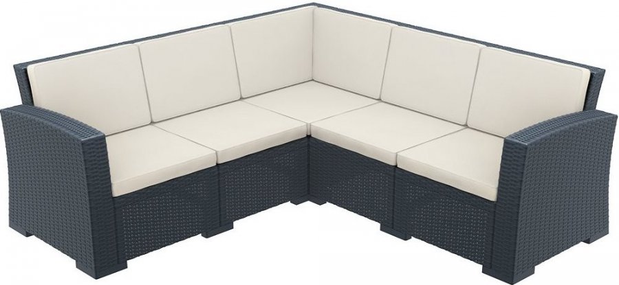 Диван пластиковый плетеный угловой с подушками Monaco Lounge Corner