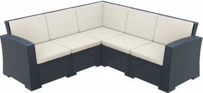 Monaco Lounge Corner Диван пластиковый плетеный угловой с подушками