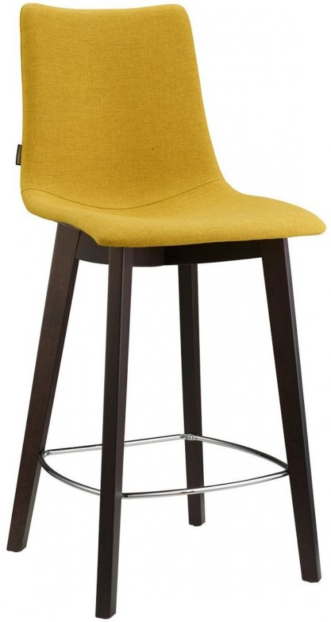 Стул полубарный с обивкой Scab Design Natural Zebra Pop венге, желтый