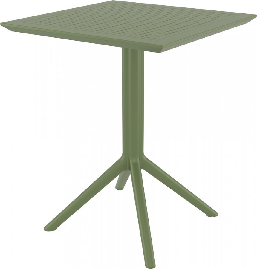 Стол пластиковый складной Sky Folding Table 60, оливковый, 600х600х740 мм