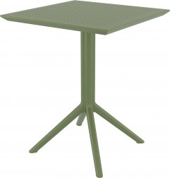 Стол пластиковый складной Sky Folding Table 60, оливковый, 600х600х740 мм