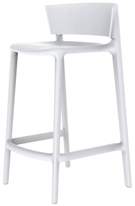 Стул пластиковый полубарный Vondom Africa Basic белый