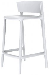 Стул пластиковый полубарный Vondom Africa Basic белый