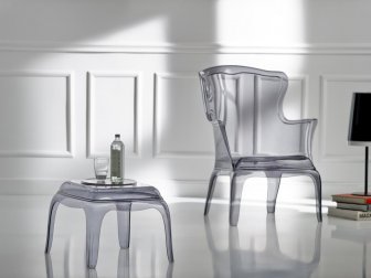Стол-пуф прозрачный пластиковый Pasha