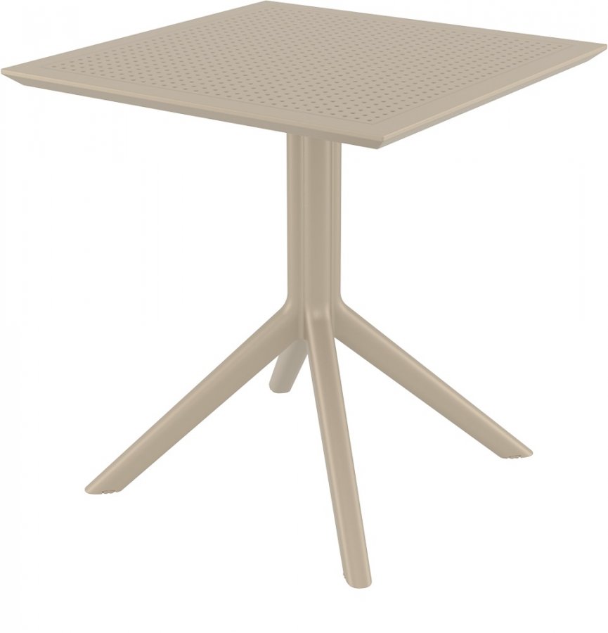 Стол пластиковый Sky Table 70, бежевый, 700х700х740 мм