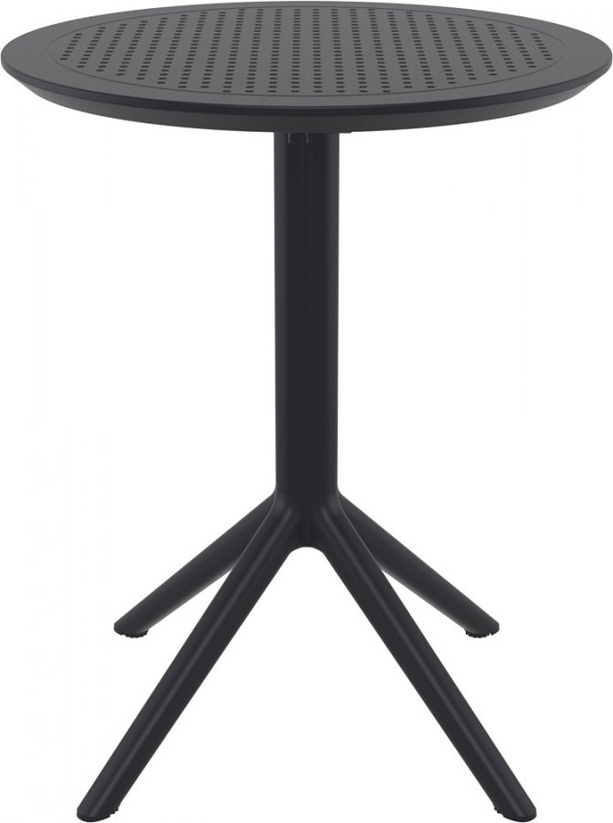 Стол пластиковый складной Sky Folding Table Ø60, черный, Ø600х740 мм