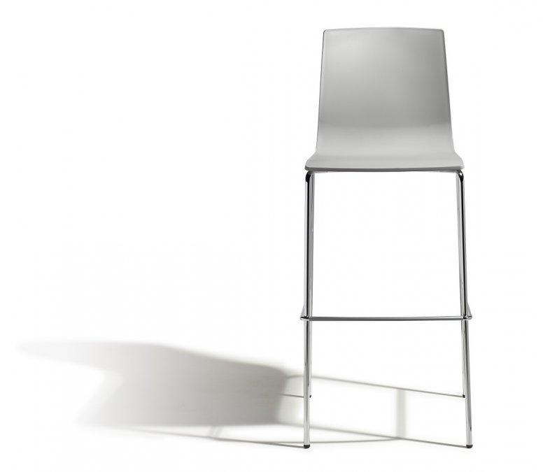 Стул барный пластиковый Scab Design Alice Barstool хром, светло-серый