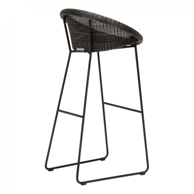 Кресло барное плетеное JANUS et Cie Gigi II черный, ява