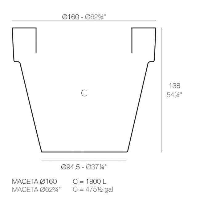 Кашпо пластиковое Maceta Simple