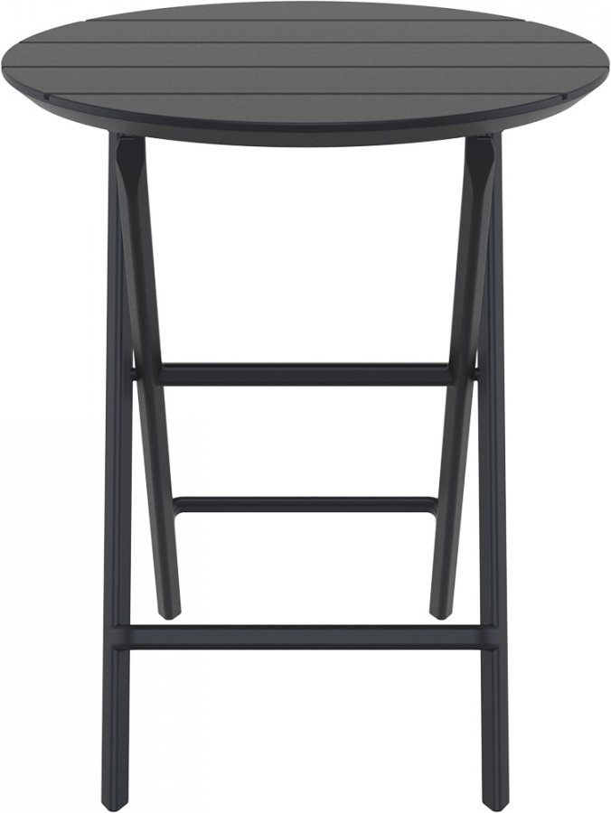 Стол пластиковый складной Helen Folding Table Ø60, черный, Ø600х740 мм