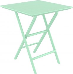 Стол пластиковый складной Helen Folding Table 60, опаловый зеленый, 600х600х740 мм