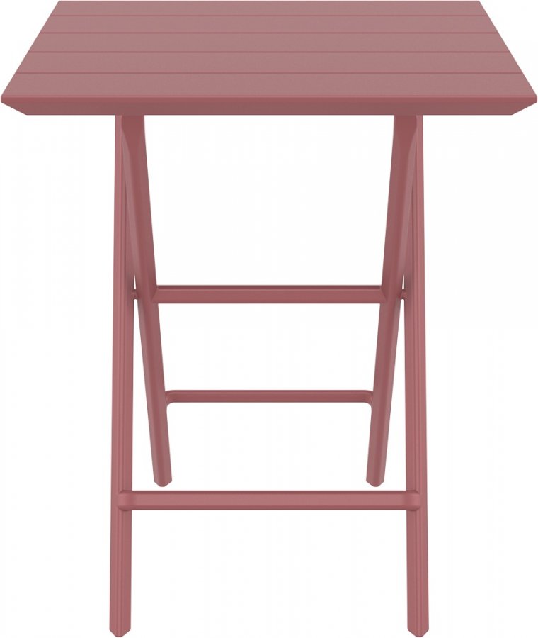 Стол пластиковый складной Helen Folding Table 60, марсала, 600х600х740 мм