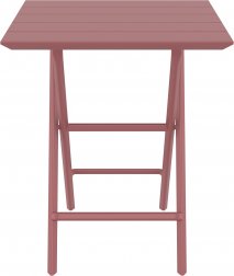 Стол пластиковый складной Helen Folding Table 60, марсала, 600х600х740 мм