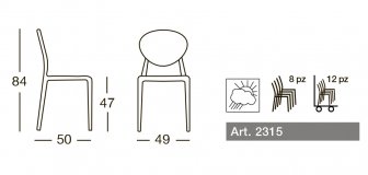 Стул пластиковый Scab Design Gio антрацит