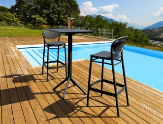 Стул пластиковый барный Siesta Contract Marcel Bar 75 черный