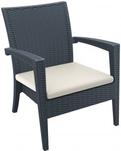 Miami Lounge Armchair Кресло пластиковое плетеное с подушкой