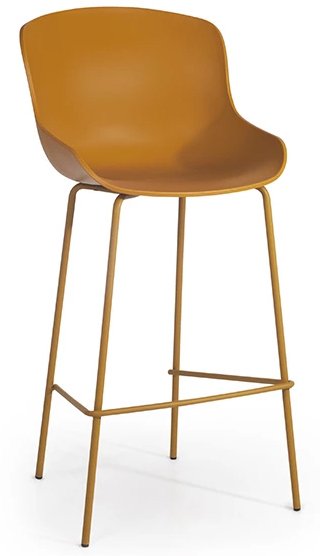 Стул барный пластиковый PAPATYA Globe-S Bar желтый