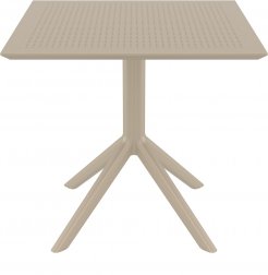 Стол пластиковый Sky Table 80, бежевый, 800х800х740 мм
