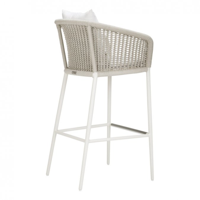 Кресло барное плетеное с подушками JANUS et Cie Knot окаменелость