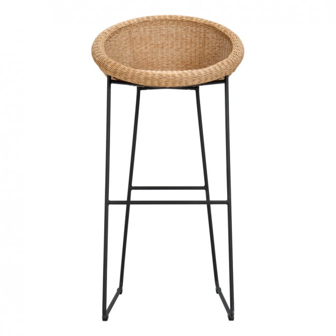 Кресло барное плетеное JANUS et Cie Gigi II черный, кленовый